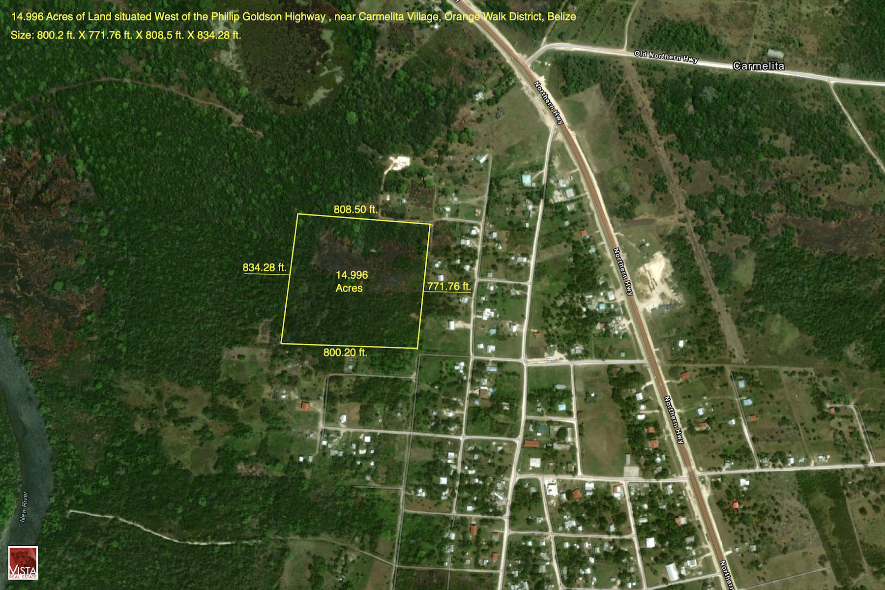 15 Acres in Carmelita Minutes from the Phillip Goldson Highway and the
